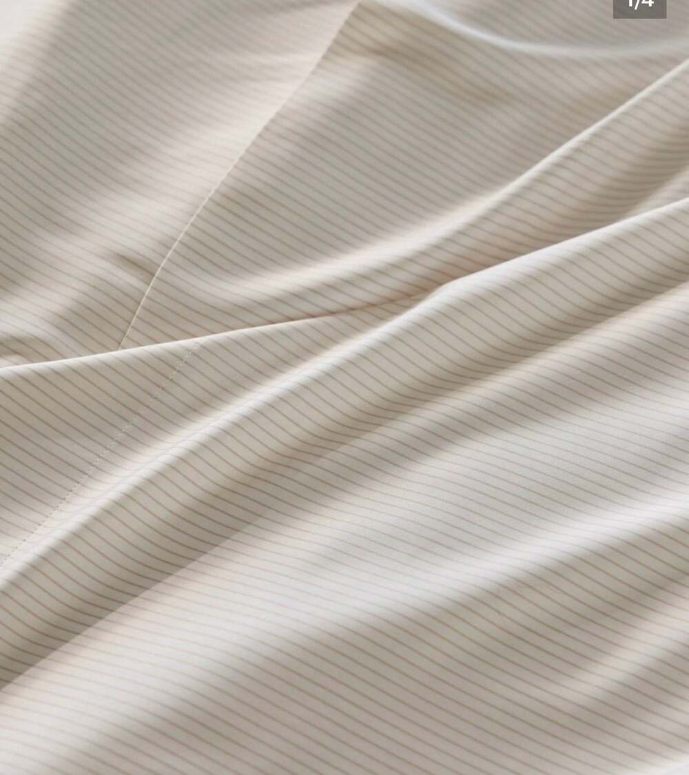Cozy Earth Bamboo Duvet Cover Full/Queen Driftwood Pinstripe NWT
